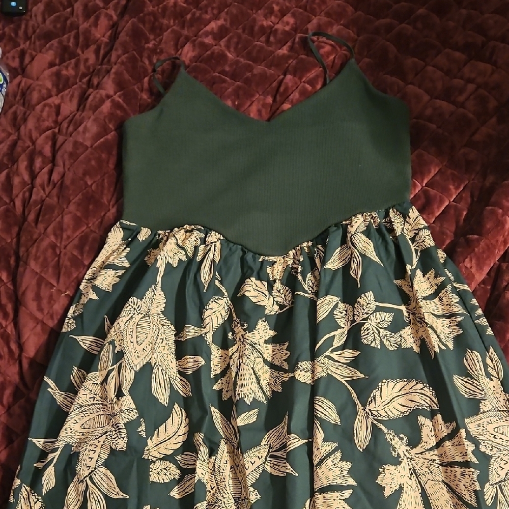 Floral Green and Pink Dress